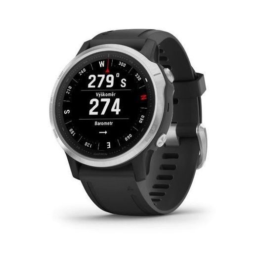 GARMIN FENIX6S GLASS SILVER/BLACK BAND 010-02159-01 - GARMIN - ZNAČKY