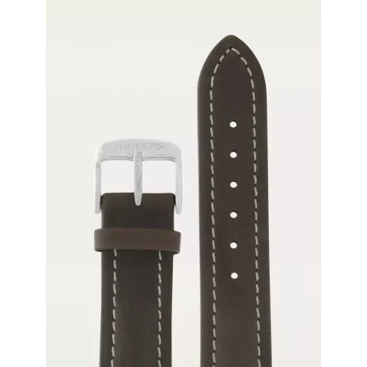 LEATHER STRAP JUNKERS XL 20MM - DARK BROWN/WHITE STITCHING - STRAPS - ACCESSORIES