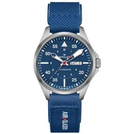 HAMILTON KHAKI AVIATION PILOT DAY DATE AUTO - AIR GLACIERS EDITION H64655941 - KHAKI AVIATION - ZNAČKY