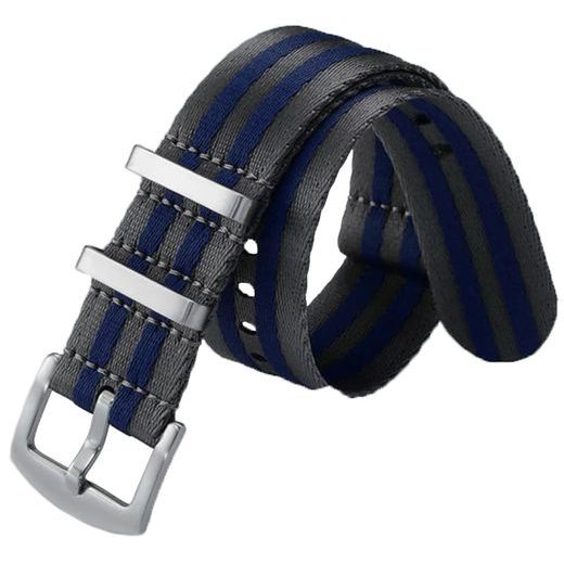 STRAP NATO SPORTS STRIPES, BLUE-GREY 22 MM - STRAPS - ACCESSORIES