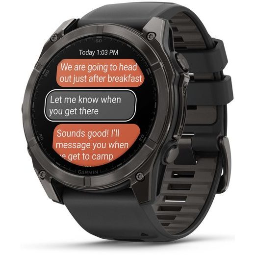 GARMIN FENIX® 8 – 51 MM, AMOLED SAPPHIRE, CARBON GREY DLC WITH BLACK/GREY SILICONE STRAP 010-02905-21 - FENIX 8 51MM - BRANDS