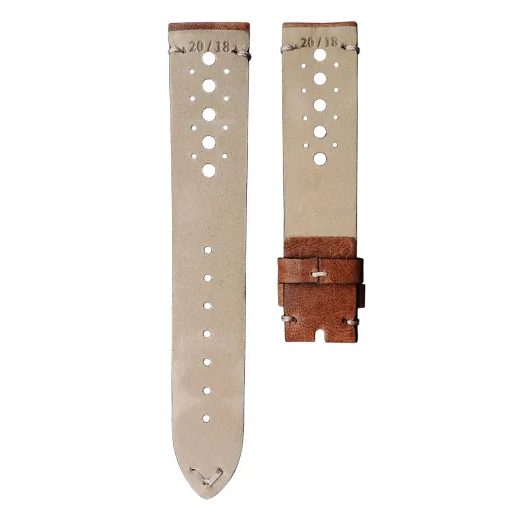 KOŽENÝ ŘEMÍNEK BIATEC | HNĚDÝ RACING - 20 MM - STRAPS - ACCESSORIES