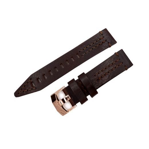 KOŽENÝ ŘEMÍNEK VOSTOK EUROPE 22MM SE ZLATOU SPONOU - ŘEMÍNKY - OSTATNÍ