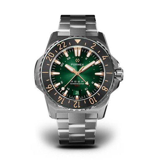 FORMEX REEF GMT AUTOMATIC CHRONOMETER GREEN DIAL WITH ROSE GOLD - REEF - ZNAČKY