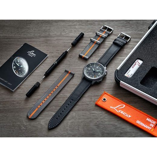 LACO FLIEGER FRANKFURT GMT SCHWARZ - PILOT SPECIAL MODELS - ZNAČKY