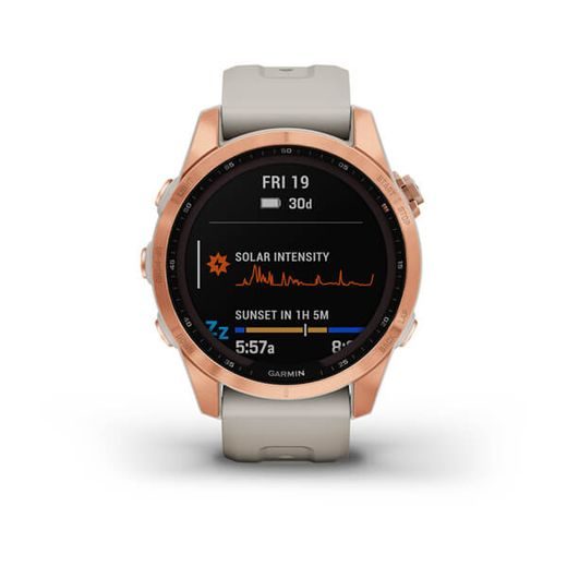 GARMIN FENIX 7S PRO SOLAR ROSE GOLD, SAND SILICONE BAND - 010-02539-11 - GARMIN - BRANDS