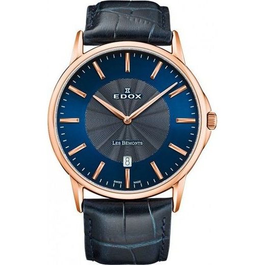 EDOX LES BÉMONTS SLIM LINE DATE 56001-37R-BUIR - LES BÉMONTS - ZNAČKY