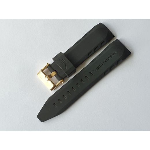 SILIKONOVÝ ŘEMÍNEK VOSTOK EUROPE PRO LUNOCHOD 6S21-620E277S - ČERNÝ/ZLATÁ SPONA - ŘEMÍNKY - OSTATNÍ