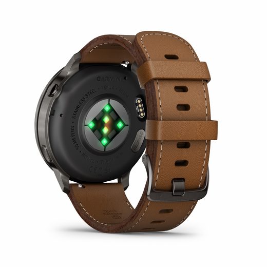 GARMIN VENU® 4 - 45 MM SLATE / BLACK SILICONE STRAP AND BROWN LEATHER STRAP 010-03014-03 - VENU 4 - BRANDS