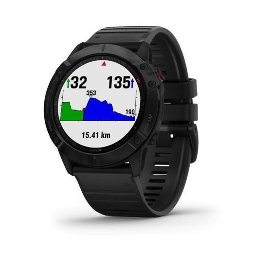 GARMIN FENIX6X PRO GLASS, BLACK/BLACK BAND (MAP/MUSIC) 010-02157-01 - GARMIN - BRANDS