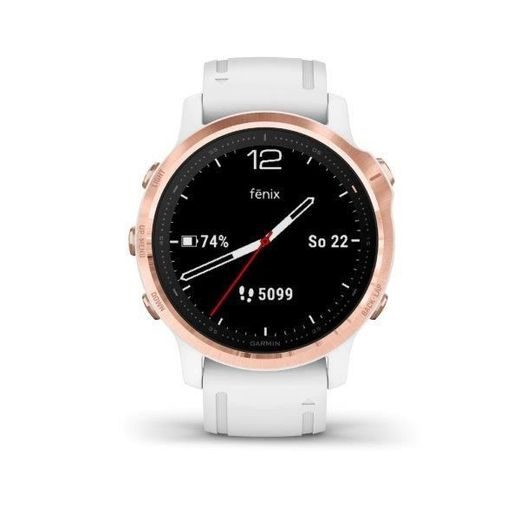 GARMIN FENIX6S PRO GLASS, ROSEGOLD/WHITE BAND (MAP/MUSIC) 010-02159-11 - GARMIN - BRANDS