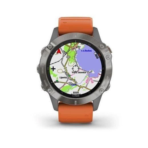 GARMIN FENIX6 PRO SAPPHIRE, TITANIUM/ORANGE BAND (MAP/MUSIC) 010-02158-14 - GARMIN - ZNAČKY