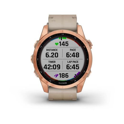 GARMIN FENIX 7S PRO SAPPHIRE SOLAR TITAN ROSE GOLD/ LIMESTONE LEATHER BAND - 010-02539-35 - FENIX 7S - ZNAČKY