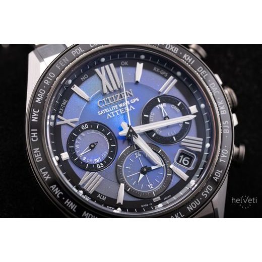 CITIZEN ATTESA SATELLITE WAVE GPS UNITE WITH BLUE LIMITED EDITION CC4075-50L - SUPER TITANIUM - ZNAČKY