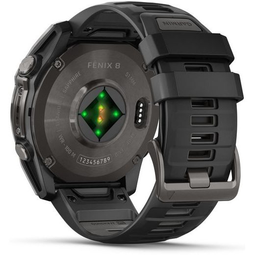 GARMIN FENIX® 8 – 51 MM, AMOLED SAPPHIRE, CARBON GREY DLC WITH BLACK/GREY SILICONE STRAP 010-02905-21 - FENIX 8 51MM - BRANDS