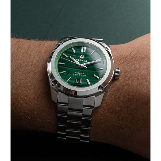 FORMEX ESSENCE FORTYONE AUTOMATIC CHRONOMETER MALACHITE STEEL BRACELET 0334.1.6690.100 - ESSENCE - ZNAČKY
