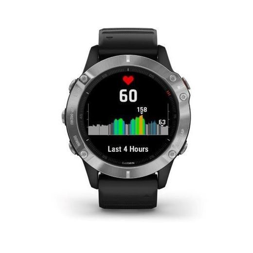 GARMIN FENIX6 GLASS, SILVER/BLACK BAND 010-02158-00 - GARMIN - ZNAČKY