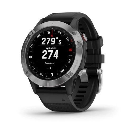 GARMIN FENIX6 GLASS, SILVER/BLACK BAND 010-02158-00 - GARMIN - ZNAČKY