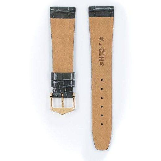 ŘEMÍNEK HIRSCH PRESTIGE 1 ALLIGATOR - ŠEDÝ, LESK - STRAPS - ACCESSORIES