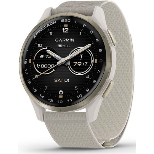 GARMIN APPROACH® S50 CREAM GOLD, NYLONOVÝ ŘEMÍNEK IVORY COMFORTFIT 010-03010-01 - APPROACH - BRANDS