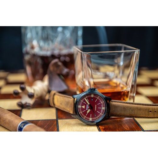 TRASER P67 OFFICER PRO AUTOMATIC RED LEATHER - HERITAGE - BRANDS