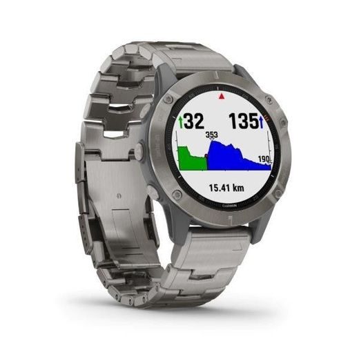 GARMIN FENIX6 PRO SAPPHIRE, TITANIUM/TITANIUM BAND (MAP/MUSIC) 010-02158-23 - GARMIN - BRANDS