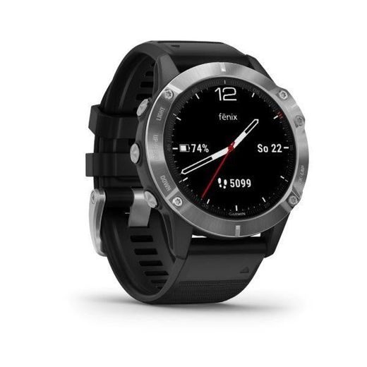 GARMIN FENIX6 GLASS, SILVER/BLACK BAND 010-02158-00 - GARMIN - ZNAČKY