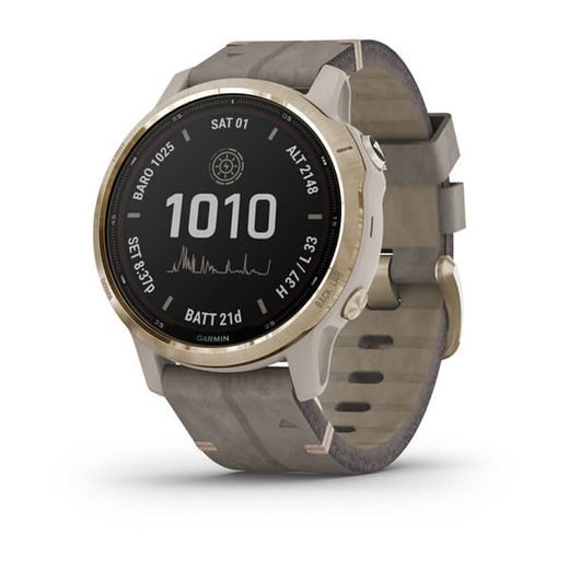 GARMIN FENIX6S PRO SOLAR, LIGHTGOLD/SUEDE BAND (MAP/MUSIC) 010-02409-26 - GARMIN - ZNAČKY