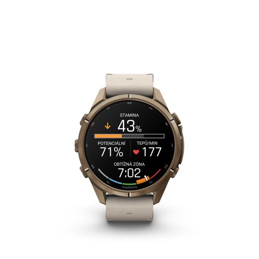 GARMIN FENIX® 9 PRO INREACH - 43 MM, AUTUMN GOLD TITANIUM S KOŽENÝM ŘEMÍNKEM BONE 010-04335-41 - FENIX 9 PRO INREACH - ZNAČKY