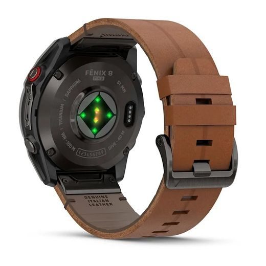 GARMIN FĒNIX® 8 PRO – 51 MM, AMOLED SAPPHIRE, CARBON GREY DLC TITANIUM S CHESTNUT KOŽENÝM ŘEMÍNKEM 010-03199-40 - FENIX 8 PRO 51MM - ZNAČKY
