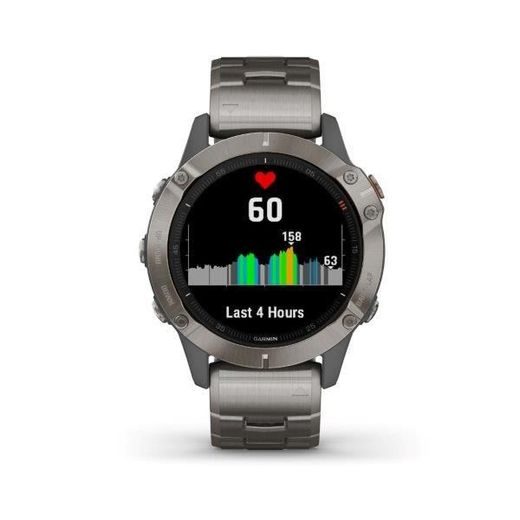 GARMIN FENIX6 PRO SAPPHIRE, TITANIUM/TITANIUM BAND (MAP/MUSIC) 010-02158-23 - GARMIN - BRANDS