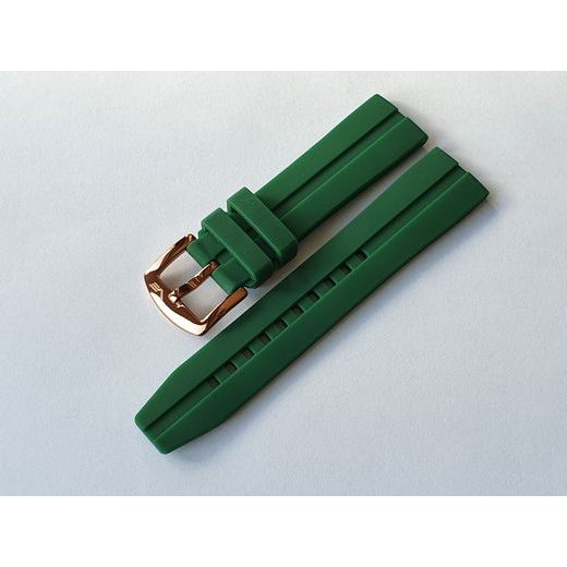 SILICONE STRAP VOSTOK EUROPE FOR ALMAZ - GREEN/BRONZE BUCKLE - STRAPS - ACCESSORIES