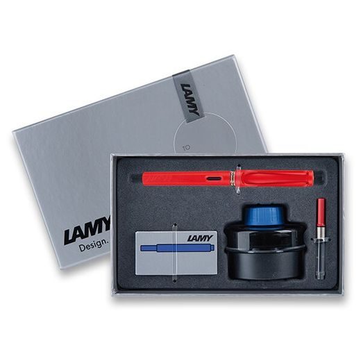 SADA PLNICÍ PERO LAMY SAFARI STRAWBERRY S KONVERTOREM A INKOUSTEM 1506/0206368 - FOUNTAIN PENS - ACCESSORIES