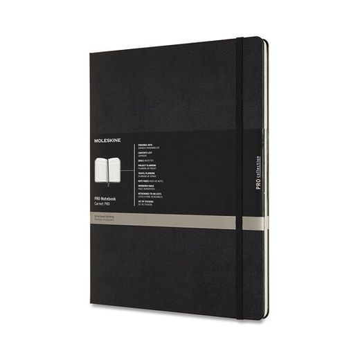 ZÁPISNÍK MOLESKINE PROFESSIONAL - TVRDÉ DESKY ČERNÝ, XXL - DIÁŘE A ZÁPISNÍKY - OSTATNÍ