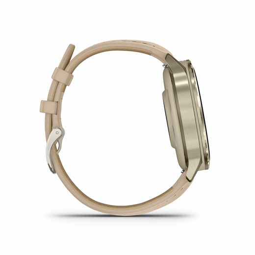 GARMIN VENU® 4 - 41 MM LUNAR GOLD / BONE SILIKONOVÝ ŘEMÍNEK A LIGHT SAND KOŽENÝ ŘEMÍNEK 010-03013-03 - VENU 4 - ZNAČKY