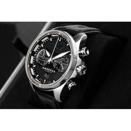 VOSTOK EUROPE LIMITOVANÁ EDICE EMBÉČKA CHRONO LINE 6S21-325A497 - BLACK LEATHER STRAP - EMBÉČKA - BRANDS