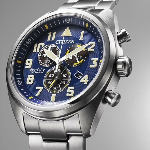 CITIZEN ECO-DRIVE MILITARY CHRONO SUPER TITANIUM AT2480-81L - SUPER TITANIUM - BRANDS