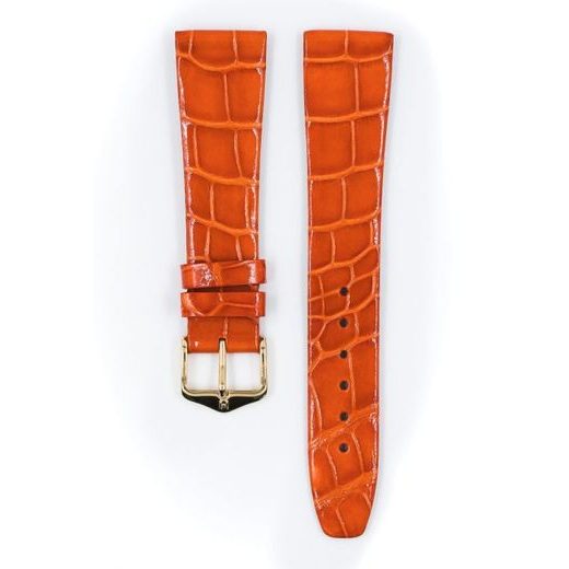 ŘEMÍNEK HIRSCH PRESTIGE 1 ALLIGATOR - ORANŽOVÝ, LESK - ŘEMÍNKY - OSTATNÍ