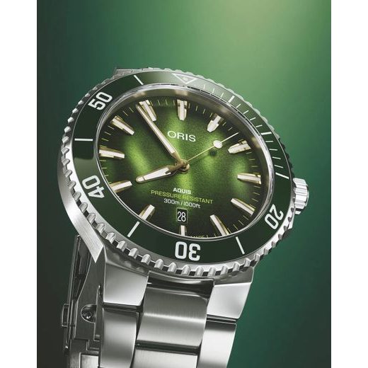 ORIS AQUIS DATE 41,5 MM KELP FOREST LIMITED EDITION 01 733 7787 4187-SET - AQUIS - BRANDS