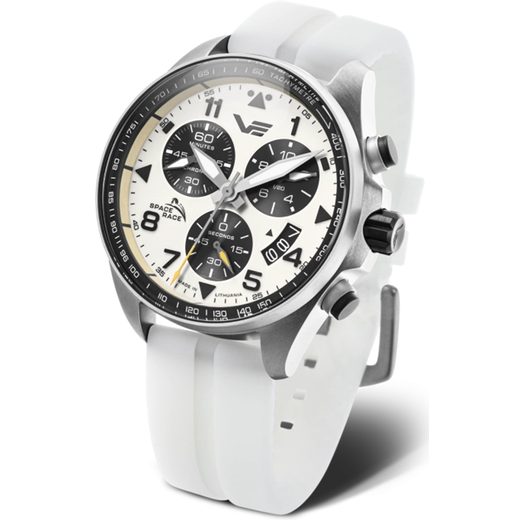 VOSTOK EUROPE SPACE RACE CHRONO LINE 6S30-325A743 - WHITE RUBBER STRAP (LUMINOUS) - SPACE RACE - BRANDS