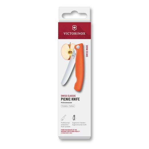 PIKNIKOVÝ NŮŽ VICTORINOX SWISS CLASSIC WAVY 11CM ORANŽOVÝ 6.7839.FC1 - KAPESNÍ NOŽE - OSTATNÍ