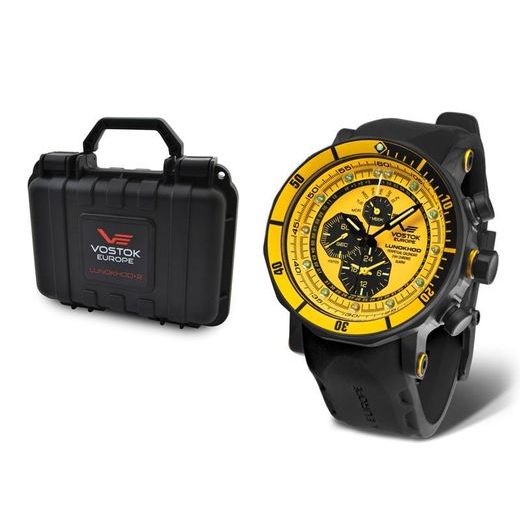 VOSTOK EUROPE LUNOCHOD-2 MULTIFUNCIONAL LINE YM86/620C504 - BLACK RUBBER STRAP - LUNOCHOD-2 - BRANDS