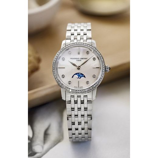 FREDERIQUE CONSTANT SLIMLINE LADIES MOONPHASE QUARTZ FC-206MPWD1SD6B - SLIMLINE LADIES - BRANDS