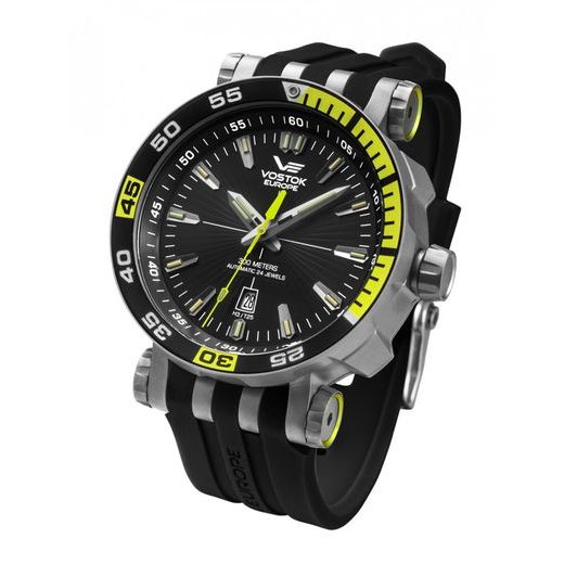 SILIKONOVÝ ŘEMÍNEK VOSTOK EUROPE PRO ENERGIA NH35-575H283 - ČERNÝ/MATNÁ SPONA - ŘEMÍNKY - OSTATNÍ