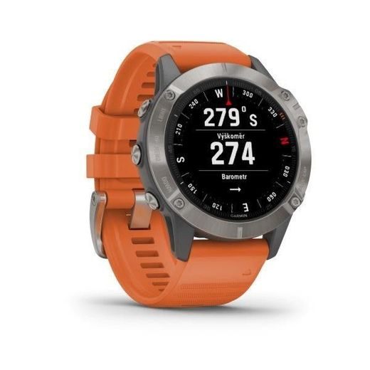 GARMIN FENIX6 PRO SAPPHIRE, TITANIUM/ORANGE BAND (MAP/MUSIC) 010-02158-14 - GARMIN - ZNAČKY