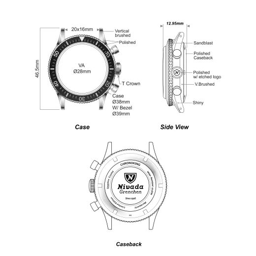 NIVADA GRENCHEN CHRONOKING MECAQUARTZ SALMON - CHRONOMASTER - ZNAČKY