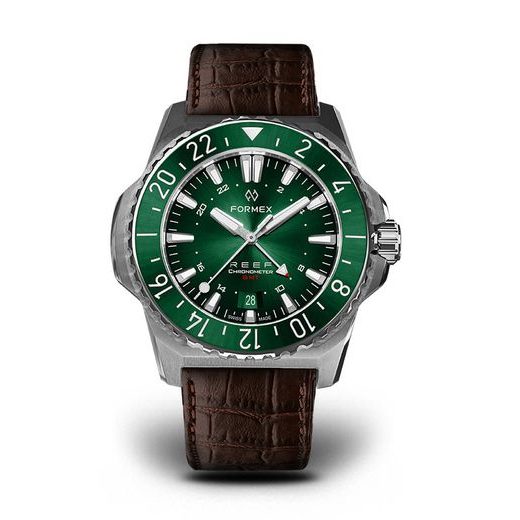 FORMEX REEF GMT AUTOMATIC CHRONOMETER GREEN DIAL WITH RED GMT - REEF - BRANDS