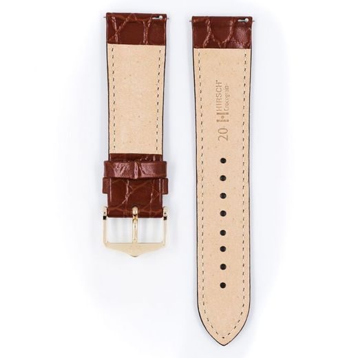 ŘEMÍNEK HIRSCH CROCOGRAIN - ZLATOHNĚDÝ - STRAPS - ACCESSORIES