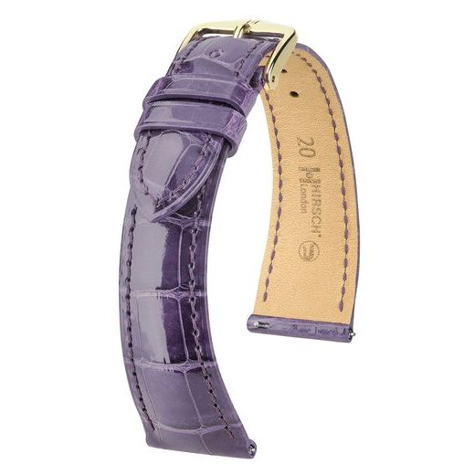 ŘEMÍNEK HIRSCH LONDON ALLIGATOR - LILA, LESK - ŘEMÍNKY - OSTATNÍ