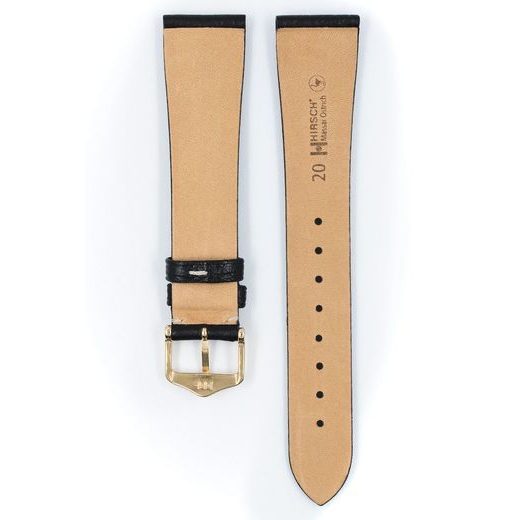 ŘEMÍNEK HIRSCH MASSAI OSTRICH 1 - ČERNÝ, KONTRAST - STRAPS - ACCESSORIES